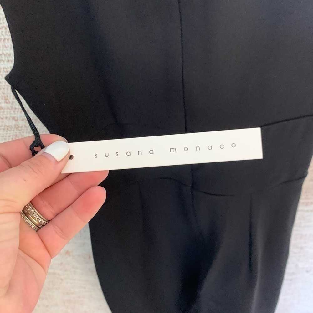 [Susana Monaco] Black Cross Front Jumpsuit NWT - Picture 9 of 14
